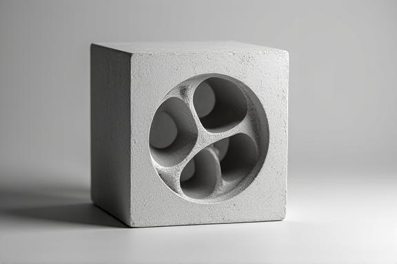 Dettaglio tecnico blocco in calcestruzzo riciclato